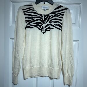 Derek Lam 10 Crosby Merino Wool Zebra Sweater L